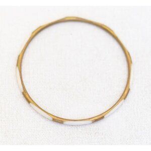 Vintage White and Gold Bangle Bracelet 8 Inch - AB1